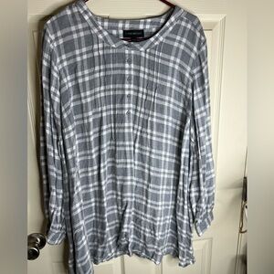 Long Sleeve Plaid Lane Bryant Top size 26/28